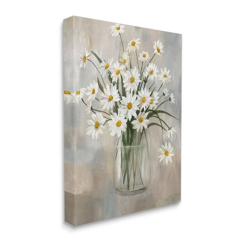 Daisy Bloom Bouquet Abstract Nature Canvas Wall Art, 16 x 20