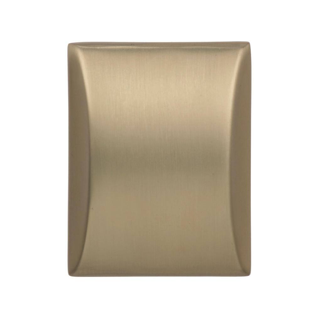 Golden Champagne Modern Rectangular Cabinet Knob with Mounting Hardware