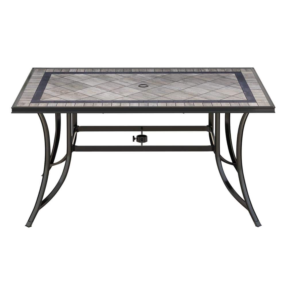 Bronze Aluminum Outdoor Dining Table with Ceramic Tabletop