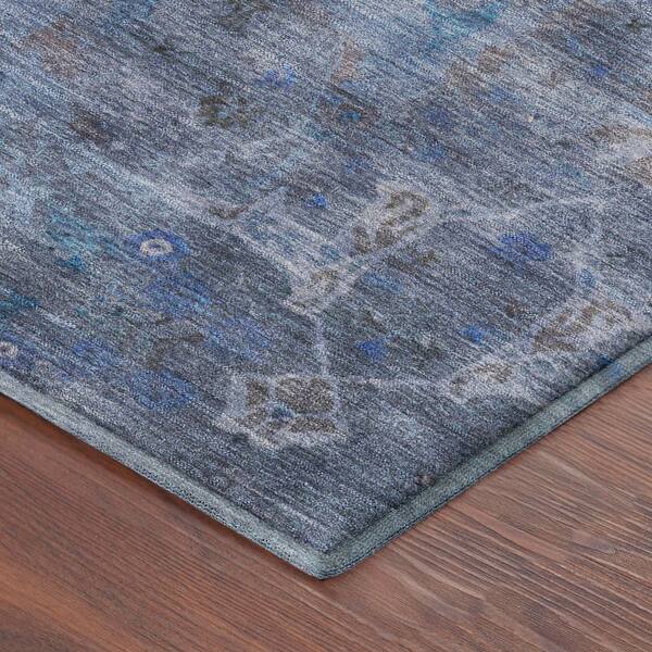 Mayfield Premium Machine Washable Abstract AMF2298 Blue 10 ft. x 14 ft. Area Rug