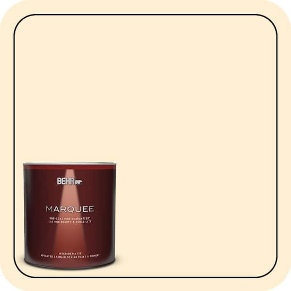 BEHR MARQUEE 1 qt. #330A-1 Bonnie Cream Matte Interior Paint & Primer