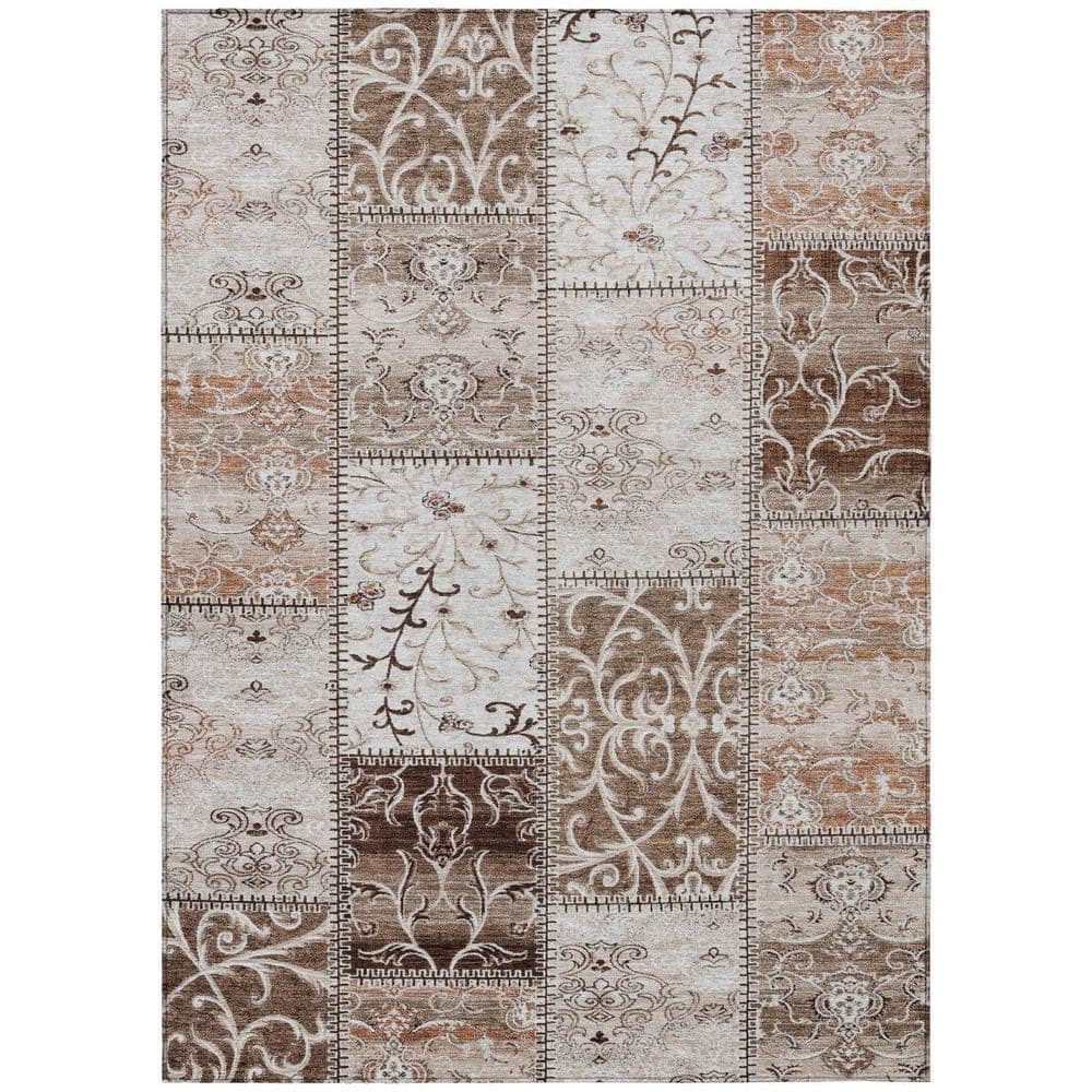 Taupe and Ivory 3 ft. x 5 ft. Woven Plaid Rectangle Indoor/Outdoor Area Rug price history on PriceWatchPro