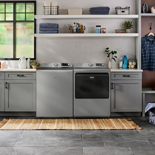 7.4 cu. ft. vented Front Load Electric Dryer in Classic Silver with Extra Power