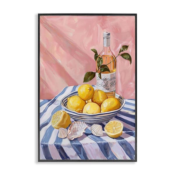 Stupell Industries Summer Fruit and Wine by LSR Design Studio Black Framed Food Giclee Art Print 30 in. x 20 in.