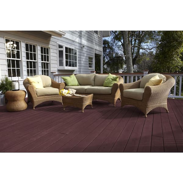 5 gal. #ST-106 Bordeaux Semi-Transparent Waterproofing Exterior Wood Stain and Sealer