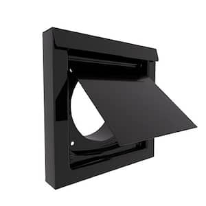 4 in. Powder Coated Steel Black Wall Vent for Dryer