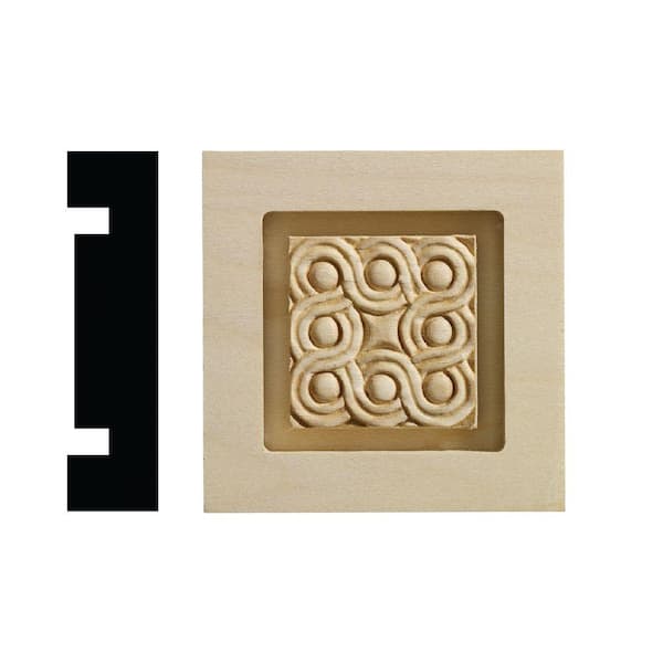Rondele Collection 13/16 in. x 3-1/4 in. x 3-1/4 in. White Hardwood Casing Door and Window Corner Block Moulding