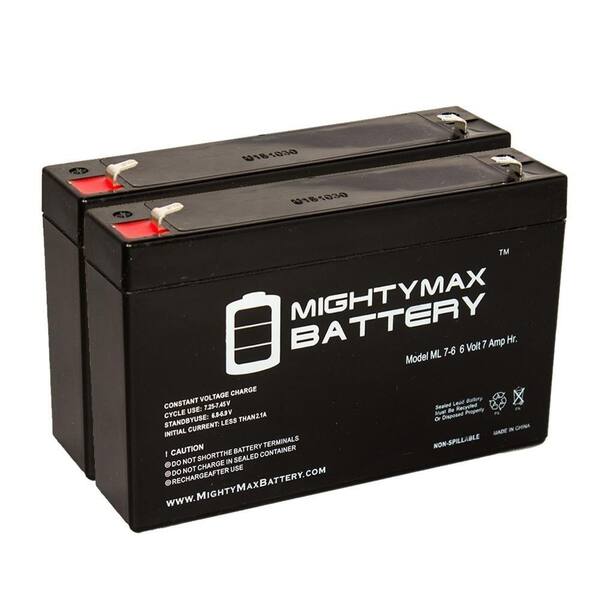 MIGHTY MAX BATTERY 6V 7Ah SLA Battery Replacement for Monster Power HTUPS 2700 - 2 Pack