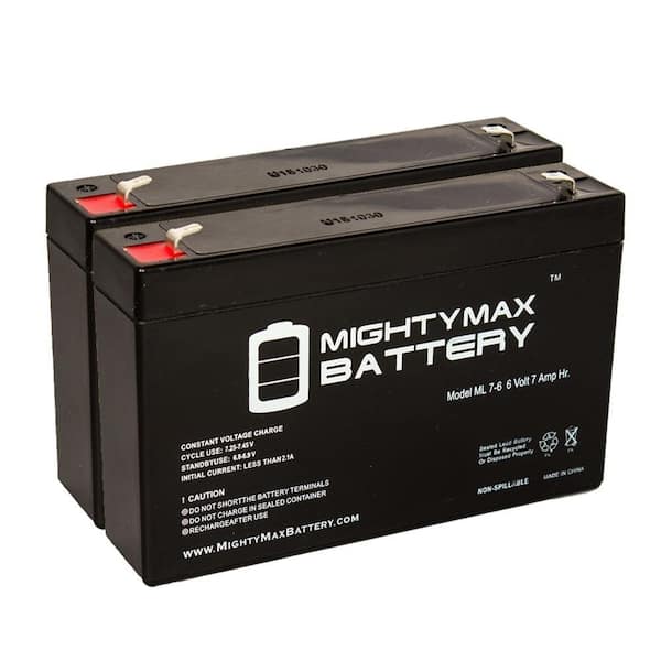 MIGHTY MAX BATTERY 6-Volt 7 Ah SLA (Sealed Lead Acid) AGM Type Replacement Battery for Emergency Lighting Systems (2-Pack)