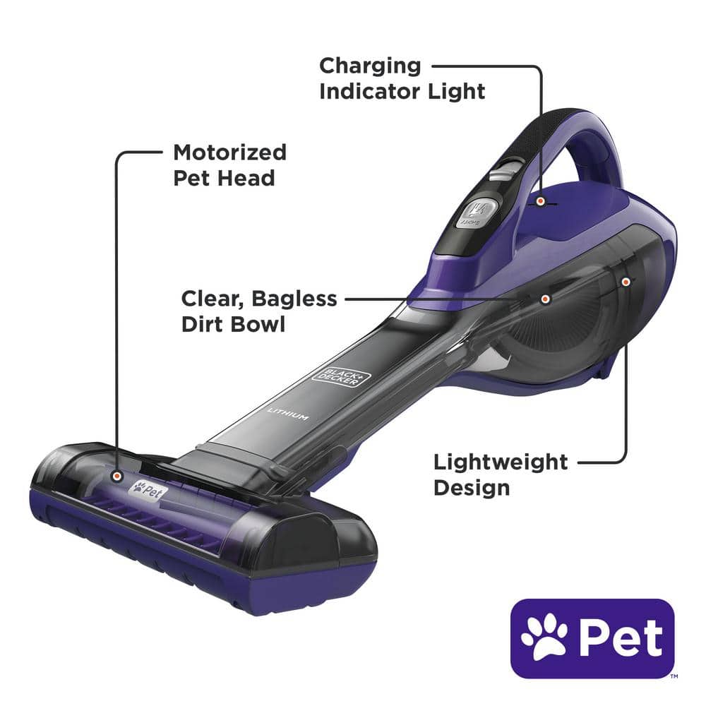 Purple Rechargeable Handheld Bagless Vacuum Cleaner for Pet Hair
