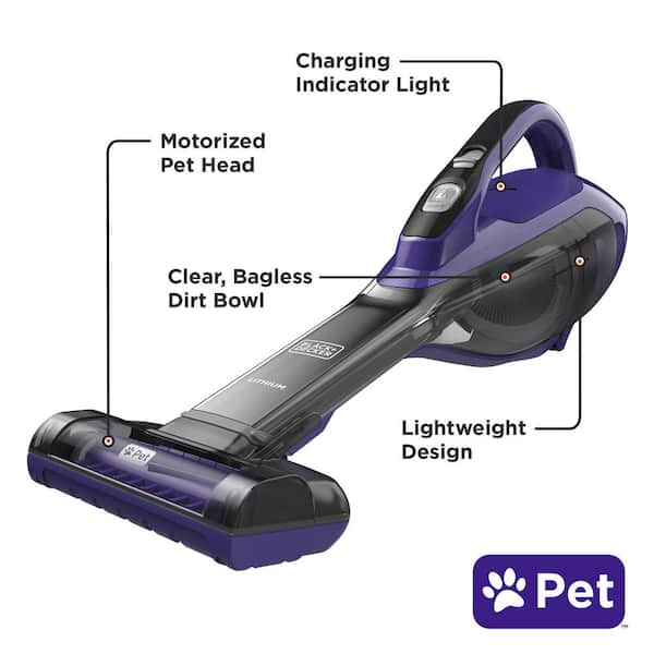 Black & Decker HLVA325JP07 Pet - Cordless Hand Vacuum - Purple