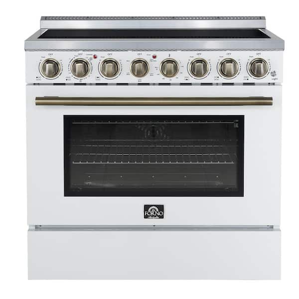 Paolo 36 in. Freestanding Electric Range in White, 5.44 cu. ft., 6 Elements