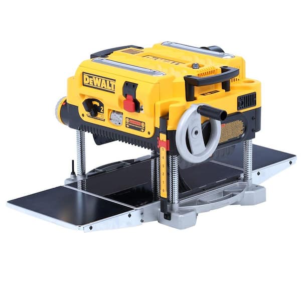 DEWALT 15 Amp Corded 13 in. Heavy-Duty 2-Speed Bench Planer with (3) Knives, In Feed and Out Feed Table DW735X The Home Depot