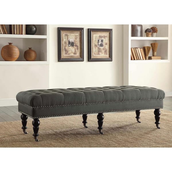 Linon Home Decor Isabelle Black Mobile Bench