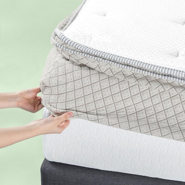 Zinus Topper Rejuvenator Plush No Pocket Polyester Queen Mattress Pad