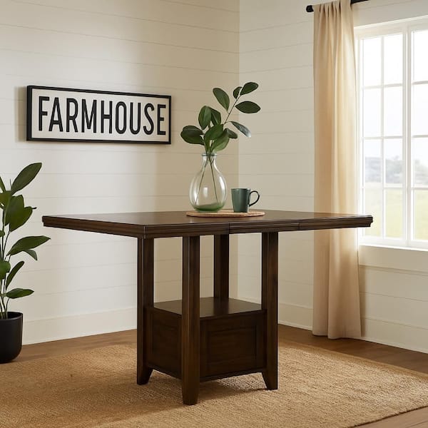 Hado 36 in. H Dark Brown Rectangular Bar Table Seats 6