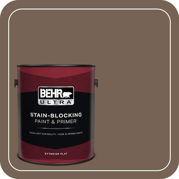 BEHR ULTRA 1 gal. Home Decorators Collection #HDC-SM14-4 Tan Bark Trail Flat Exterior Paint & Primer