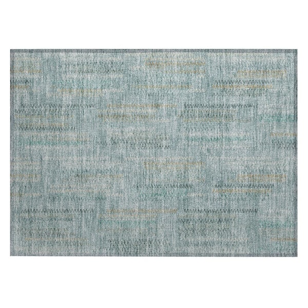 Chantille Machine Washable Indoor/Outdoor Abstract ACN2887 Teal 2 ft. x 3 ft. Accent Rug