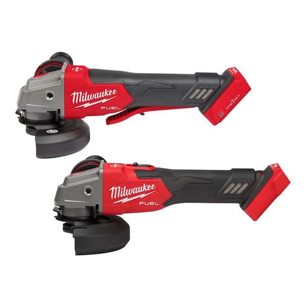 Milwaukee M18 FUEL 18V Lith-Ion Brushless Cordless 5 in. Flathead Braking Grinder w/ Paddle Switch No-Lock w/ M18 Grinder