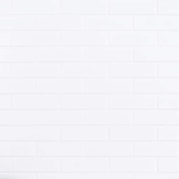 Retro Brick Bianco Subway 12 in. x 12 in. x 0.24 in. Matte Porcelain Mesh-Mounted Mosaic Tile (13.65 sq. ft./Case)