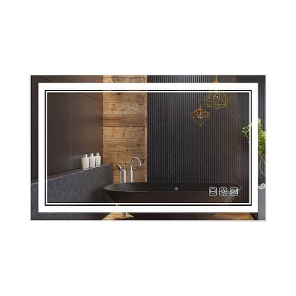 Unbranded 40 in. W x 24 in. H Rectangular Aluminum Framed LED Wall Mount Anti-Fog Dimmable Bathroom Vanity Mirror