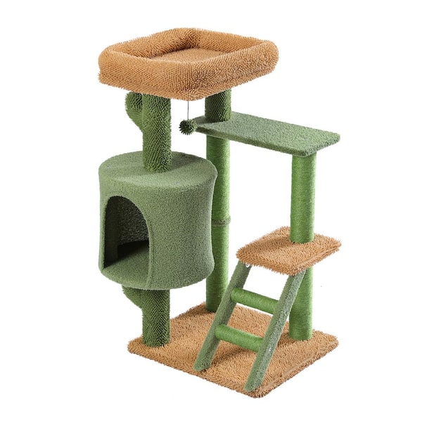 cenadinz Desert Cactus Cat Tree Ladder Multi Levels Condo