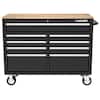 Husky Tool Storage 46 in. W x 18 in. D 9-Drawer Mobile Workbench Cabinet in Gloss Black H46X18MWC9BLK