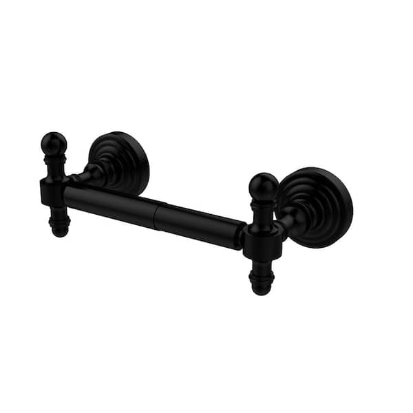 Allied Brass Retro Wave Collection Double Post Toilet Paper Holder in Matte Black