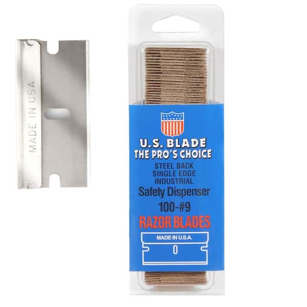 U.S. BLADE 300 Single Edge #9 Steel Back in Clam Shell Package (100 blades per Pack)sold as 3 Sets