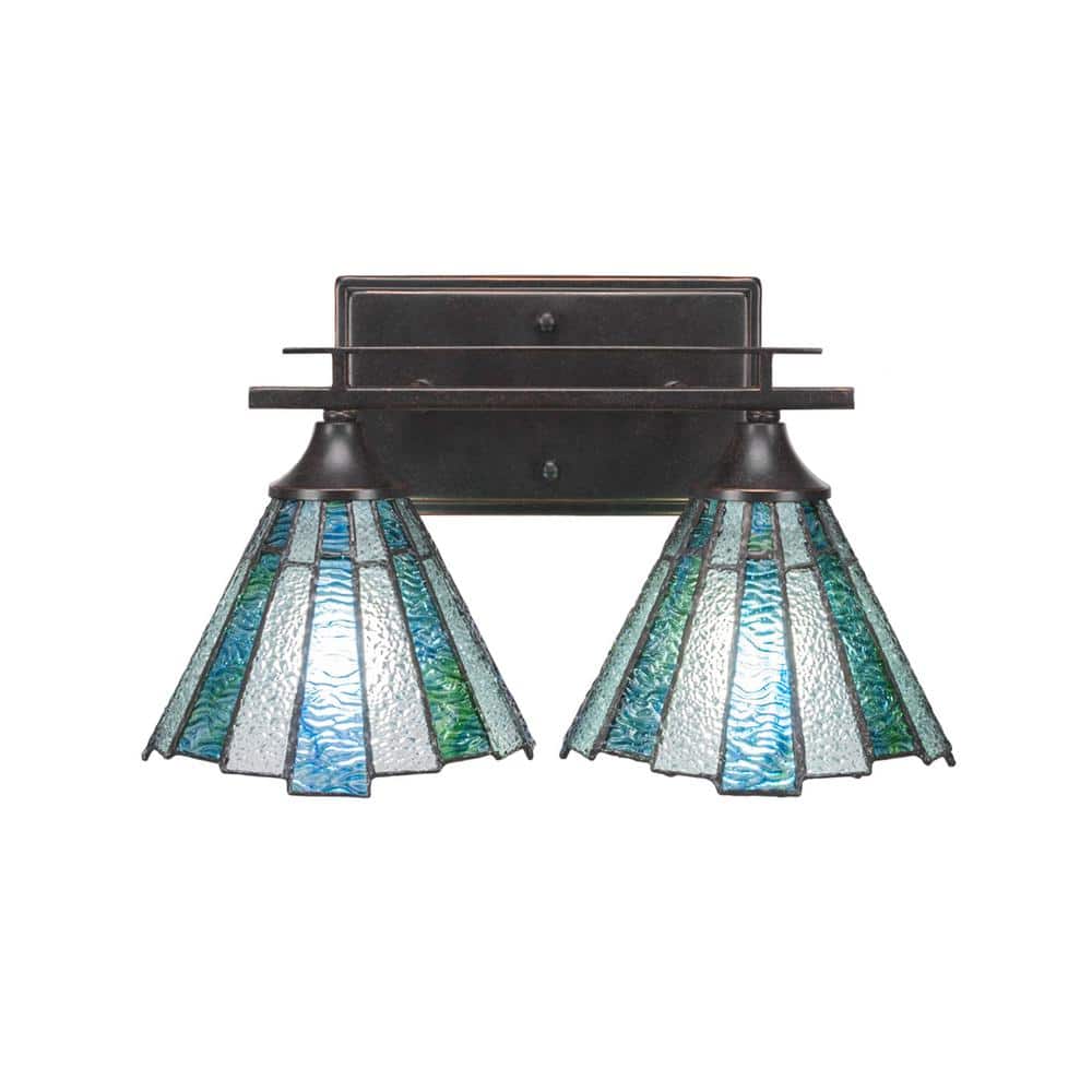 Ontario 14.5 in. 2-Light Dark Granite Vanity Light