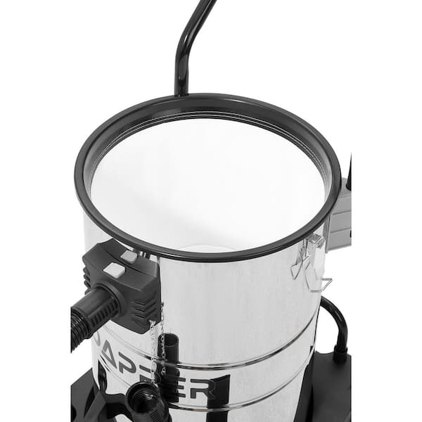 21 Gal. 8.5 Peak HP Stainless Steel 2 in 1 Shop Vacuum Wet Dry Vac with Filter, and Accessory Attachments
