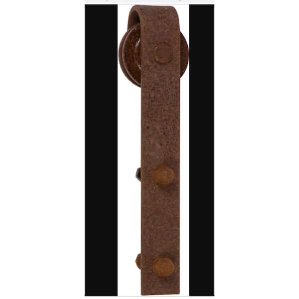 DELANEY HARDWARE 1000 Series 8 ft. Weathered Rust Standard Style Rollers Barn Door Hardware Kit