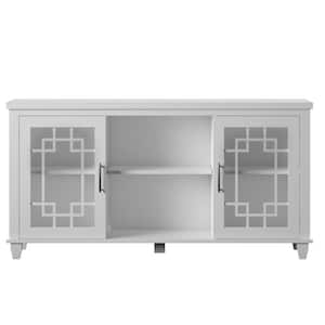 54.5 in. White TV Stand Fits TV's up to 60 in. with Adjustable Shelves