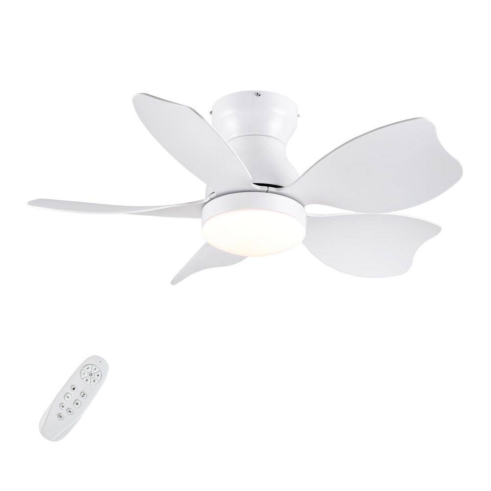 Topsky 30 in. Matte White Flush Mount Integrated LED Ceiling Fan with Light, ABS Blades and Remote Included price history on PriceWatchPro