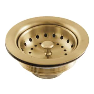 Tacoma 3-1/2 in. x 2-1/2 in. Stainless Steel Kitchen Sink Basket Strainer in Brushed Brass