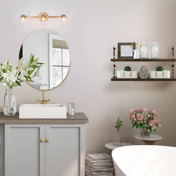 aiwen 26 in. Modern 3-Light Crystal Vanity Light Bathroom Lighting Fixture  Wall Light Over Mirror HJ-90-3 - The Home Depot