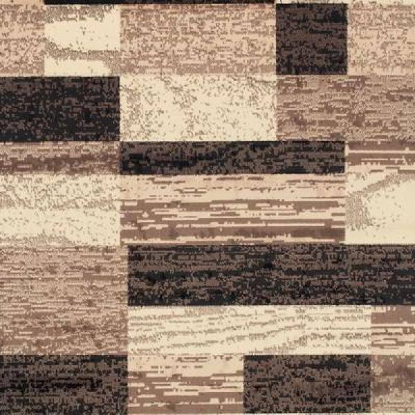 Chocolate 8mm Pile Height with Jute Backing Textured Geometric Brick Design Superior Modern Rockwood Collection Area Rug Water-Repellent Rugs Anti-Static 3 x 5 Rug