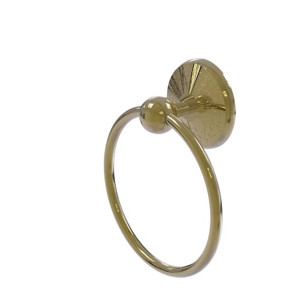 Allied Brass Monte Carlo Collection Wall Mounted Towel Ring in Unlacquered Brass