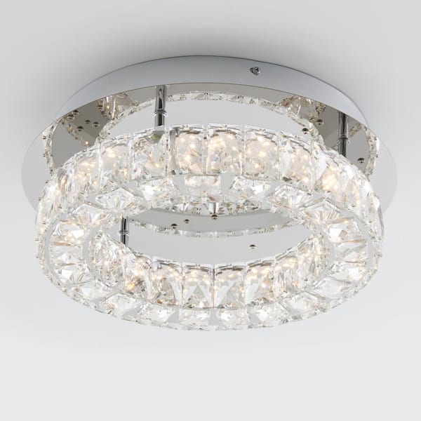 Artika Celebrity 13.8 in. Modern Chrome Crystal Integrated LED