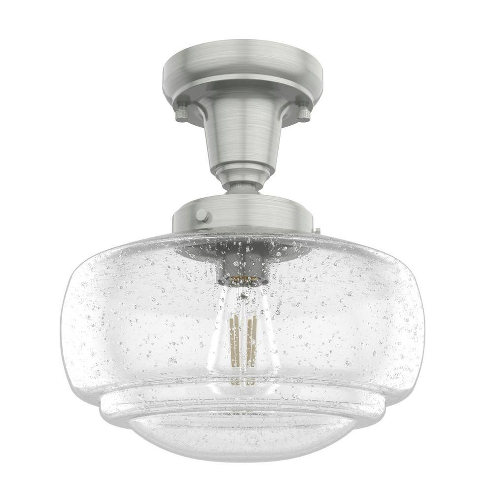 Saddle Creek Brushed Nickel Mini Schoolhouse Pendant