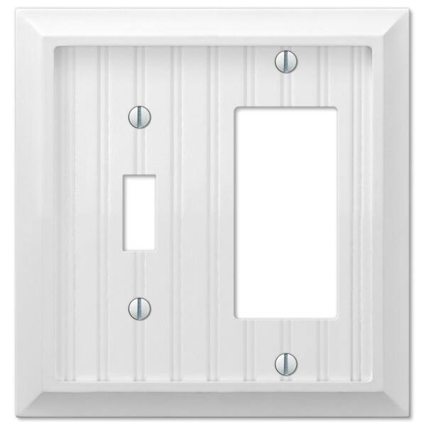 Amerelle Cottage 2-Gang White 1-Toggle/1-Rocker BMC Wood Wall Plate