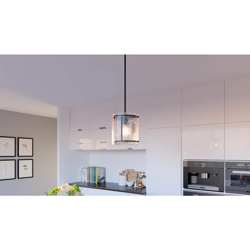 Brushed Nickel Glass Mini Pendant Light