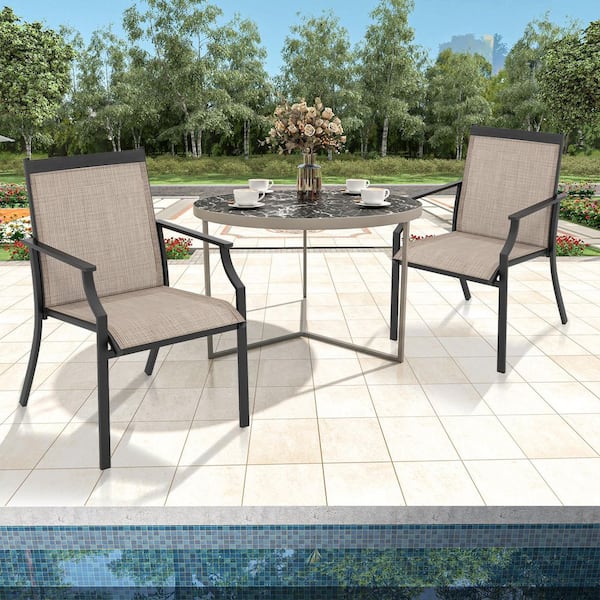 wide metal patio chairs