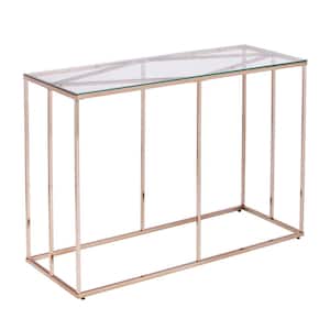 Lahz 42 in. Clear/Champagne Rectangle Glass Console Table