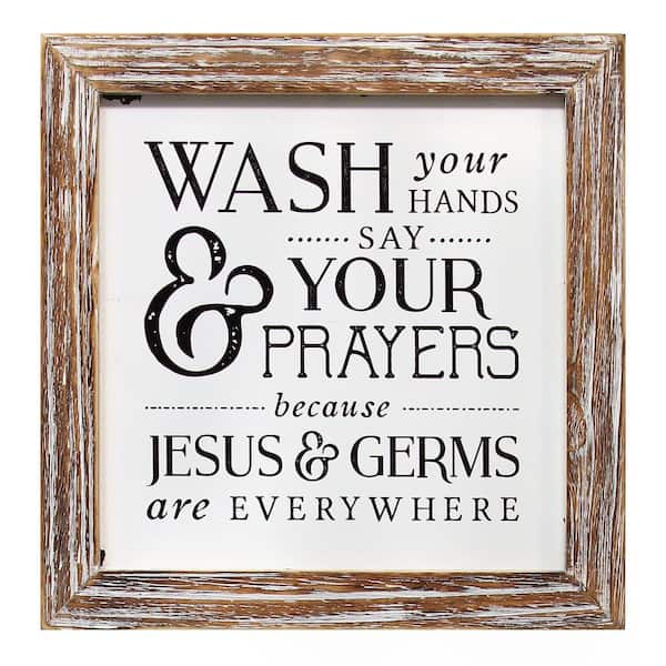 Toilet Home Decor Jesus And Germs Retro metal Aluminium Sign