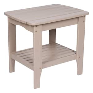 24 in. Long Graystone Rectangular Wood Outdoor Side Table