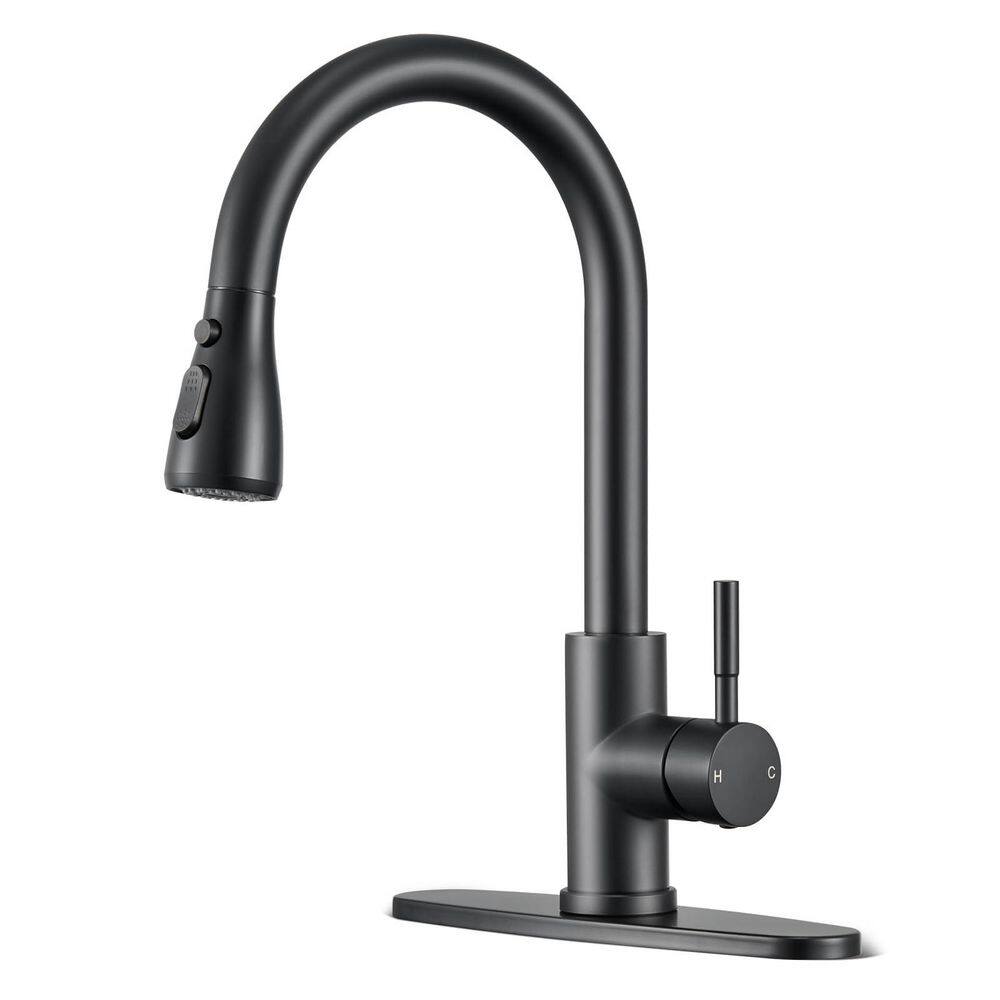 Matte Black 14 in. H Pull Down Sprayer Kitchen Faucet with Advanced Spray Single Handle Faucet 360° Spout Swivel price history on PriceWatchPro