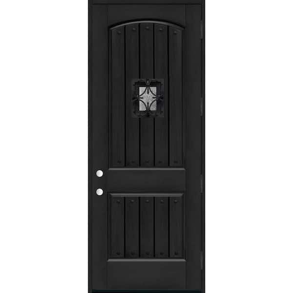 Steves & Sons 36 in. x 96 in. 2-Panel Right-Hand/Inswing Onyx Stain Fiberglass Prehung Front Door with 4-9/16 in. Jamb Size