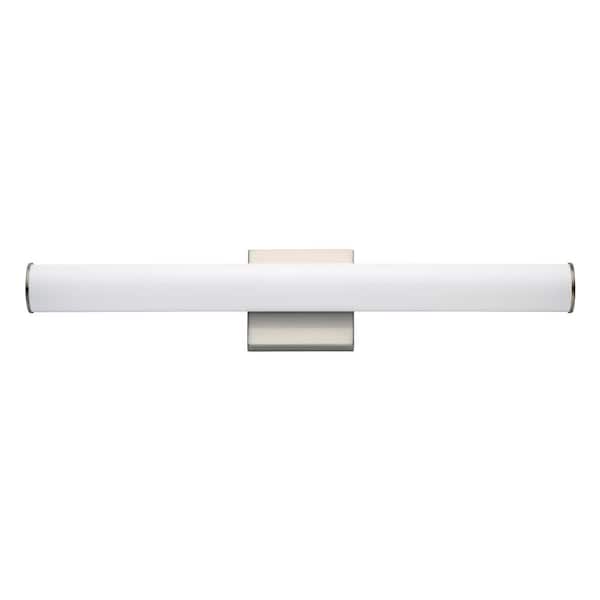Maxim Lighting Rail 24 in. 1 Light Stainless Steel Satin Nickel LED Bath Vanity Light Bar with CCT Select