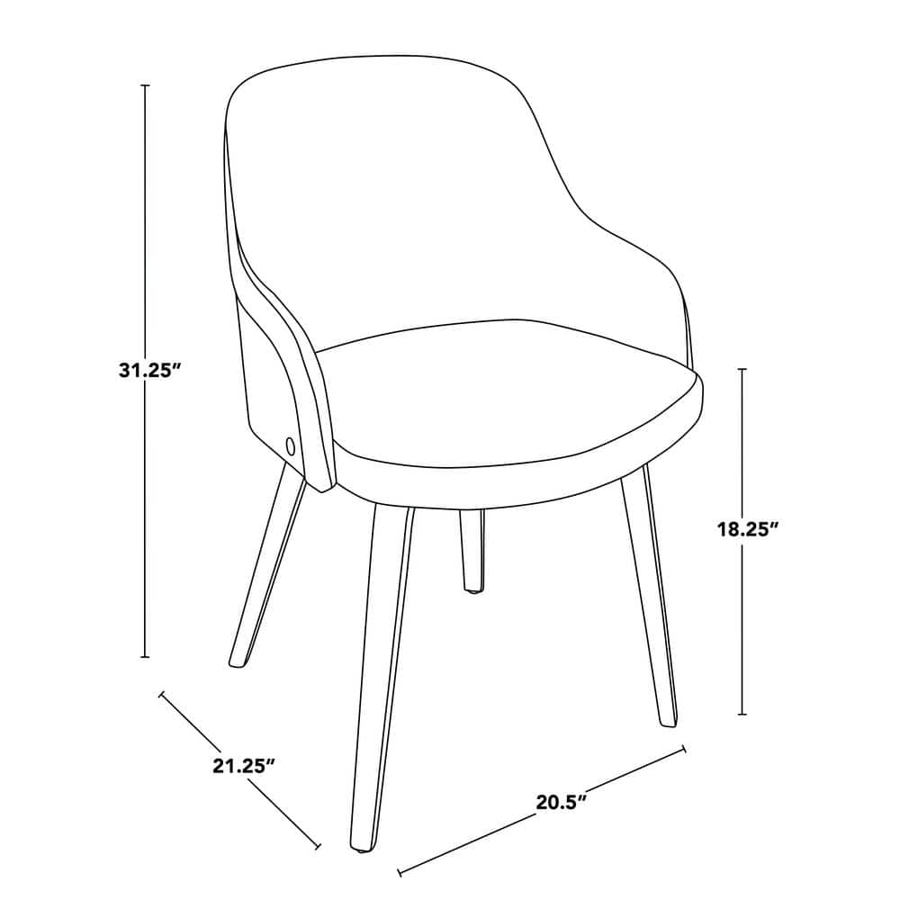 Cream Faux Leather Upholstered Arm Chair with Wood Legs